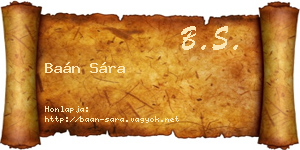 Baán Sára névjegykártya