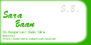 sara baan business card